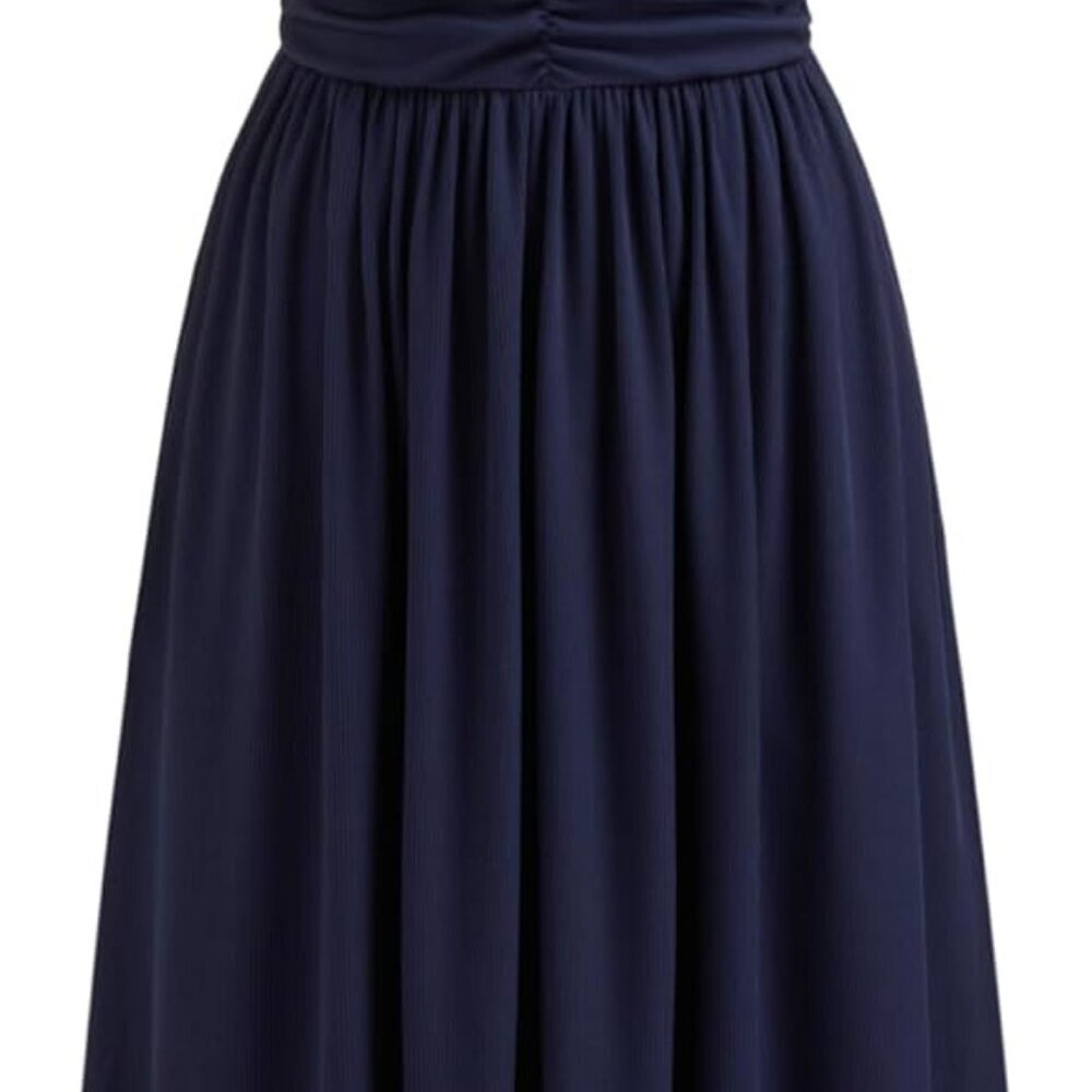 Women's V-Neck Midi Dress Polyester Elastane Casual OOTD